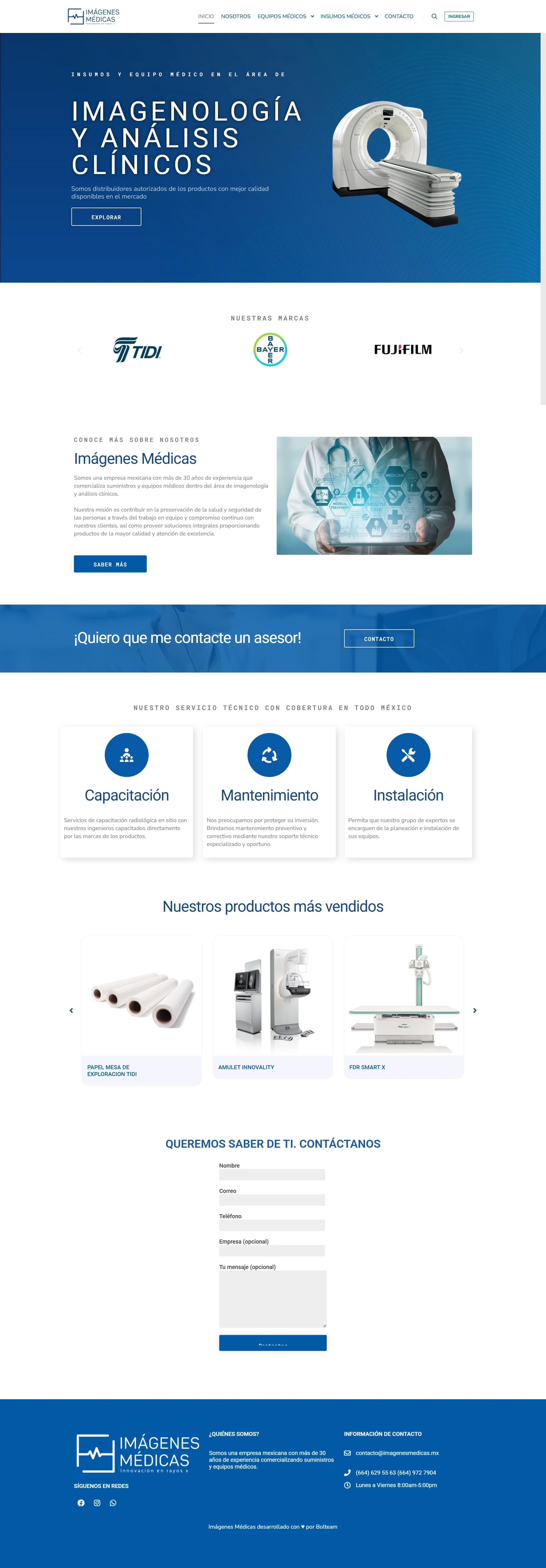Web institucional de imágenes médicas con navegación accesible